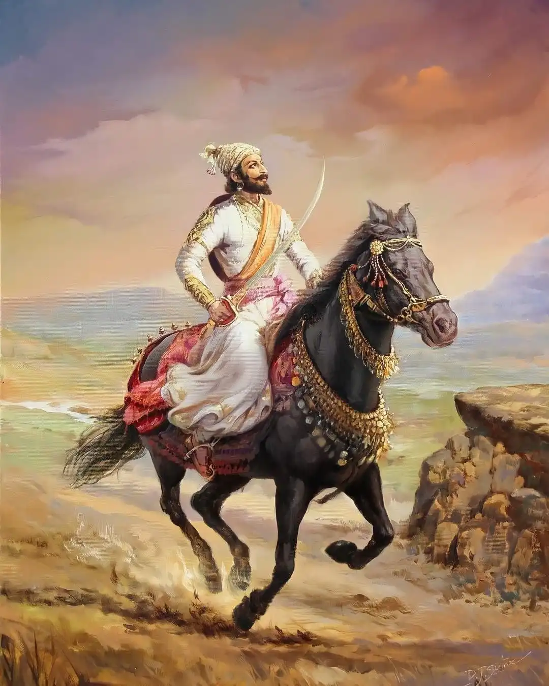 painting shivaji maharaj hd wallpaper